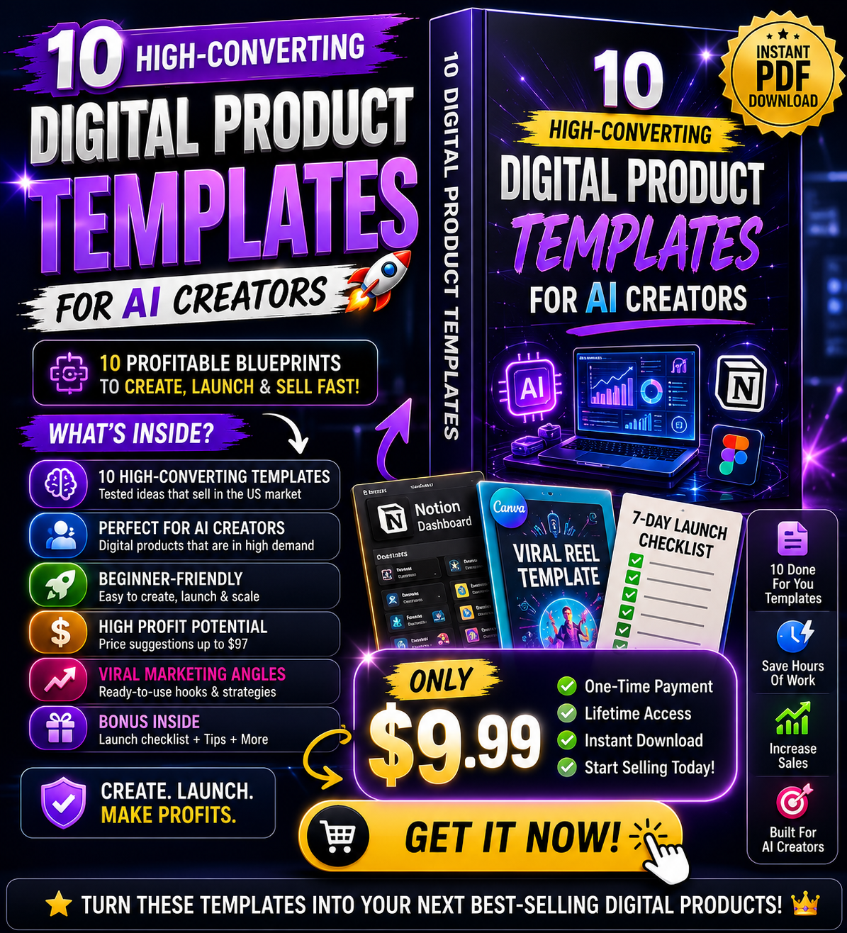 10 High-Converting Digital Product 
Templates for AI Creators
